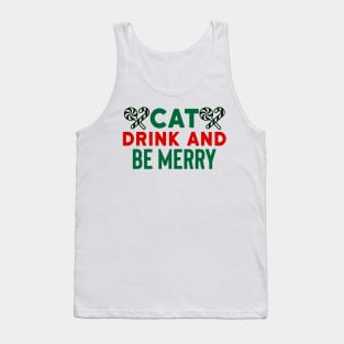 Cat Drink and Be Merry Tank Top